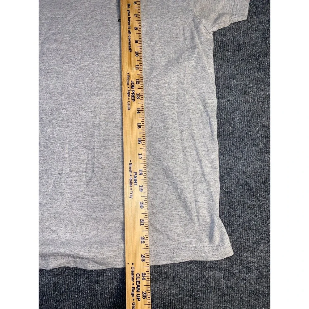 Adidas Tee‎ Shirt Mens Small Gray Solid Loose Fit Rib V Neck Blended Pony Logo